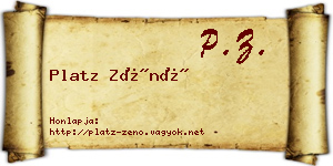 Platz Zénó névjegykártya